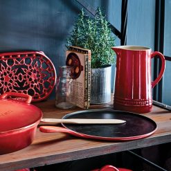 Le Creuset 10.75" Crepe Pan With Wooden Crepe Spreader | Cerise/Cherry Red -STAUB Shop crepe1 1