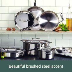 All-Clad D5 Brushed Stainless Steel Saucepan & Lid | 3 Qt. -STAUB Shop d55 6