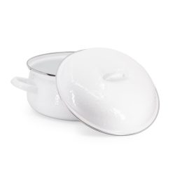 Golden Rabbit Enamelware 4 Qt. Dutch Oven | White -STAUB Shop dutchovenwhite2