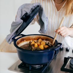 Emile Henry 7.5-Quart Sublime Stewpot | Indigo -STAUB Shop eh 47x0 life sublime cocotte dutchoven cooking 24a2954