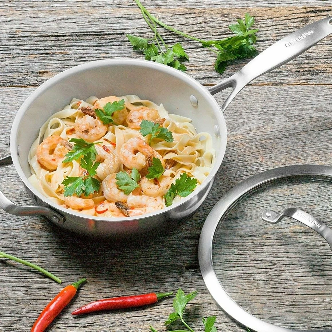 GreenPan Venice Pro Evershine 3.6-Quart Chef's Pan With Lid - Image 3