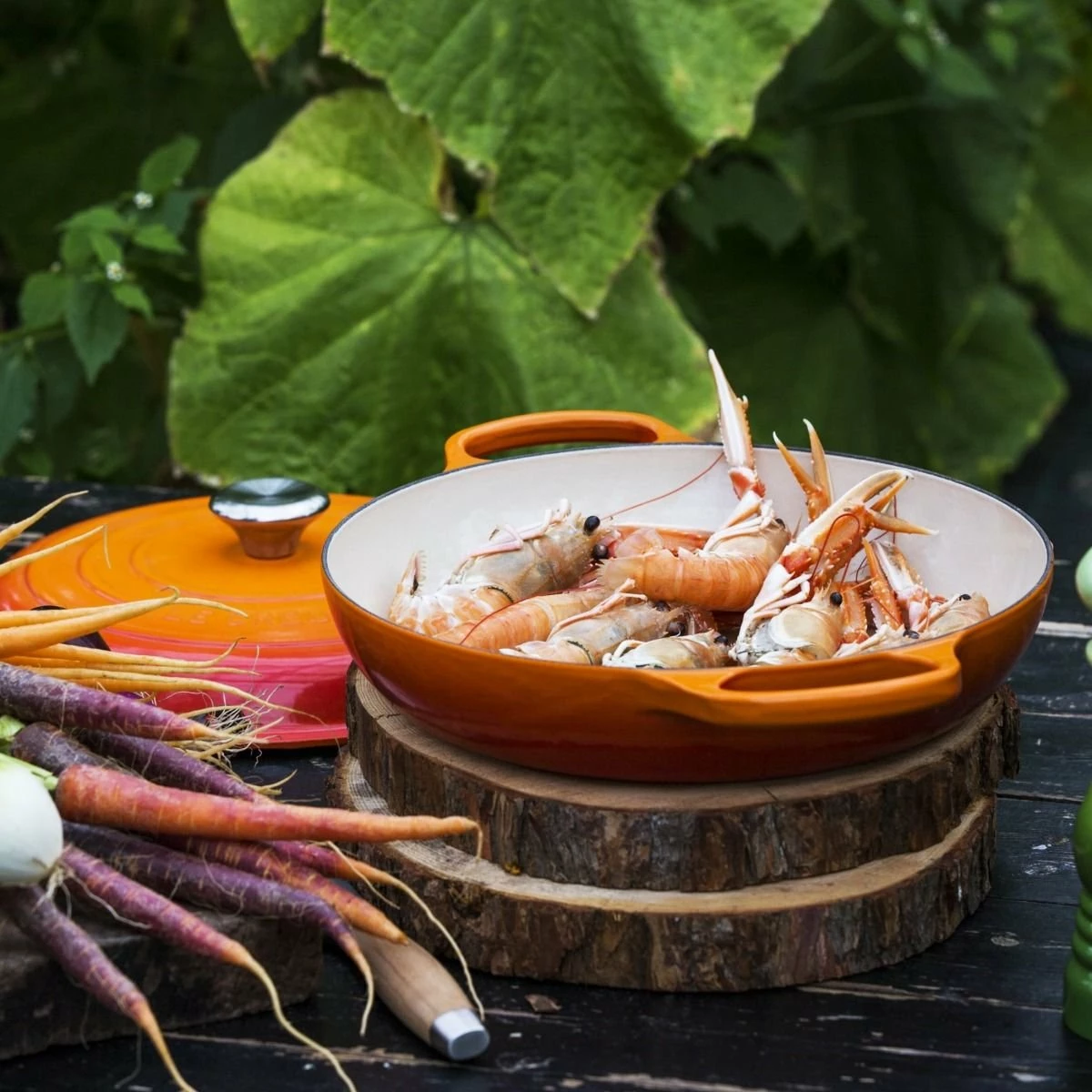 Le Creuset 3.5 Qt. Signature Enameled Cast Iron Braiser With Stainless Steel Knob | Flame Orange - Image 7