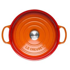 Le Creuset 2.25 Qt. Signature Enameled Cast Iron Braiser With Stainless Steel Knob | Flame Orange -STAUB Shop flame main 3