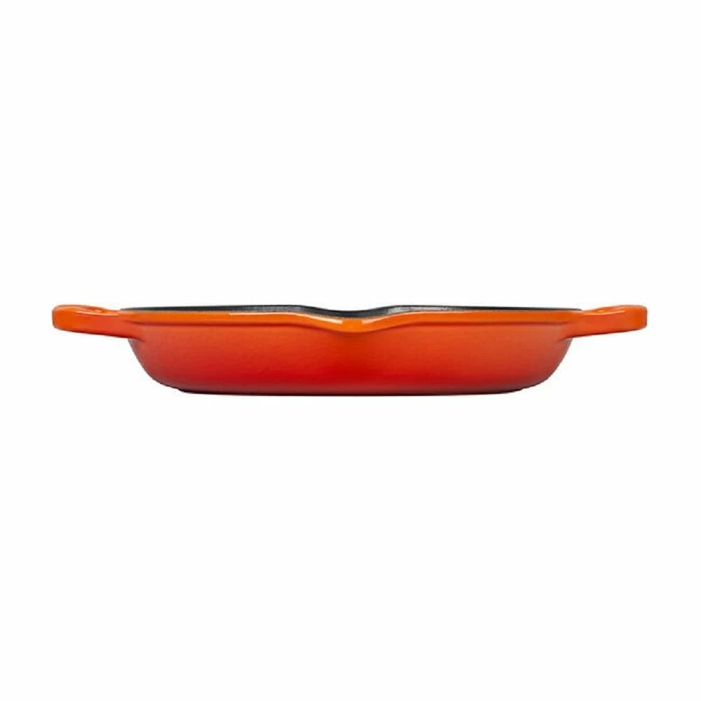 Le Creuset 9.75" Deep Round Signature Grill Pan | Flame Orange - Image 3