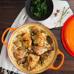 Le Creuset 2.25 Qt. Signature Enameled Cast Iron Braiser With Stainless Steel Knob | Flame Orange -STAUB Shop flamelife1 1