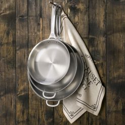 Le Creuset 12.5" Deep Fry Pan With Helper Handle | Stainless Steel -STAUB Shop frypans