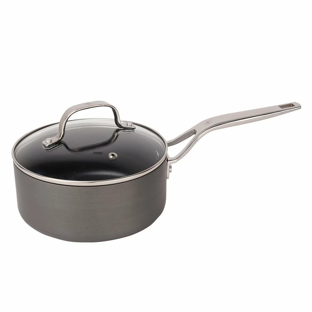 Swiss Diamond | Hard Anodized Induction 2-Quart Nonstick Saucepan With Glass Lid