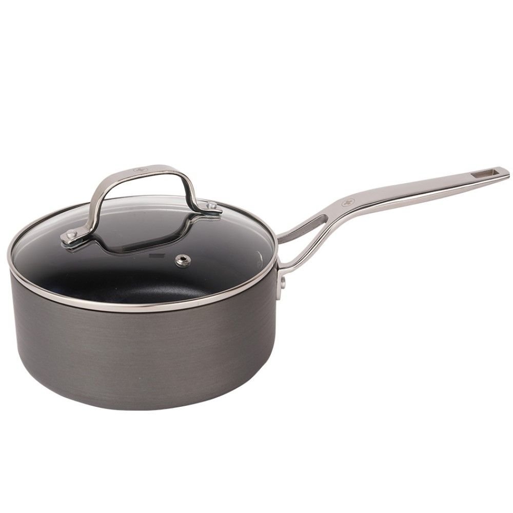 Swiss Diamond | Hard Anodized Induction 3-Quart Nonstick Saucepan with Glass Lid Swiss Diamond | Hard Anodized Induction 3-Quart Nonstick Saucepan With Glass Lid -STAUB Shop ha3718ic 1