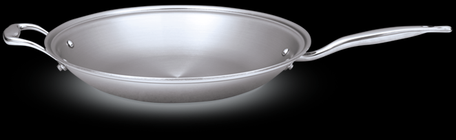 Heritage Steel Cookware Stainless Steel Jumbo Fry Pan With Cover | 13.5" -STAUB Shop hsc 14925 hammer stahl 13.5 jumbo fry pan with cover 2 1