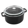 Staub 4 Qt. Round Cocotte/Dutch Oven With Glass Lid | Matte Black 2 Staub 4 Qt. Round Cocotte/Dutch Oven With Glass Lid | Matte Black -STAUB Shop img3o