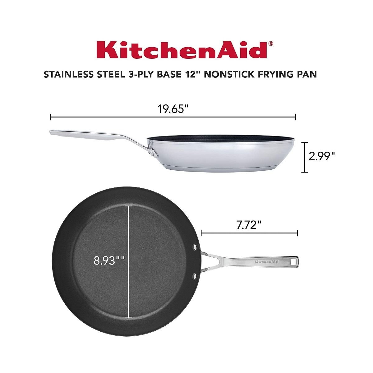 KitchenAid 12" Stainless Steel 3-Ply Fry Pan | Nonstick KitchenAid Non-Electrics KitchenAid 12" Stainless Steel 3-Ply Fry Pan | Nonstick -STAUB Shop kass2