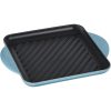 Le Creuset 9.5" Square Signature Enameled Cast Iron Grill Pan | Caribbean Blue