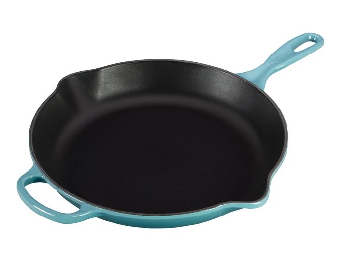 Le Creuset 11.75" Signature Enameled Cast Iron Skillet | Caribbean Blue Le Creuset 11.75" Signature Enameled Cast Iron Skillet | Caribbean Blue -STAUB Shop le creuset 12 inch cast iron frypan caribbean blue ls2024 3017