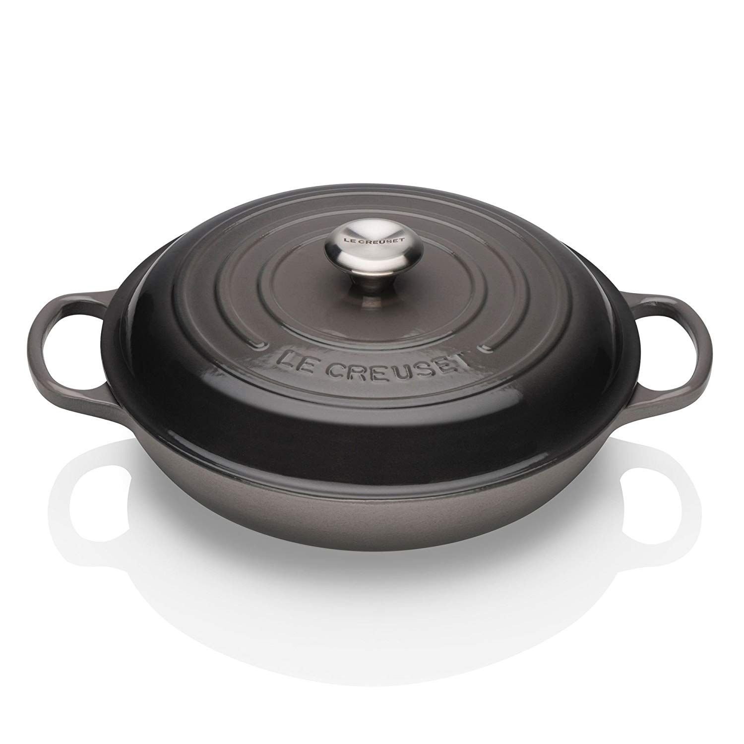 Le Creuset 2.25 Qt. Signature Enameled Cast Iron Braiser with Stainless Steel Knob | Oyster Grey Le Creuset 2.25 Qt. Signature Enameled Cast Iron Braiser With Stainless Steel Knob | Oyster Grey -STAUB Shop le creuset amazon main