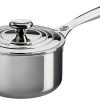 Le Creuset 3 Qt. Tri-Ply Stainless Steel Saucepan With Lid -STAUB Shop lecreu stainless 3qt saucepan ssp1100 18 compressed
