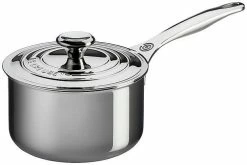 Le Creuset 3 Qt. Tri-Ply Stainless Steel Saucepan With Lid