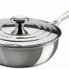 Le Creuset 3.5 Qt. Tri-Ply Stainless Steel Saucier Pan With Lid & Helper Handle -STAUB Shop lecreu stainless saucier 3.5qt ssp6100 24 compressed