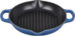 Le Creuset 9.75" Deep Round Signature Grill Pan | Marseille Blue