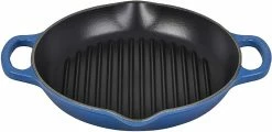 Le Creuset 9.75" Deep Round Signature Grill Pan | Marseille Blue