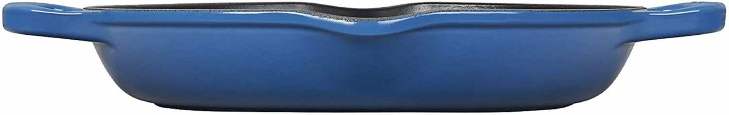 Le Creuset 9.75" Deep Round Signature Grill Pan | Marseille Blue - Image 2