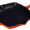 Le Creuset 10.25" Square Signature Cast Iron Grill Skillet | Flame Orange 1 Le Creuset 10.25" Square Signature Cast Iron Grill Skillet | Flame Orange -STAUB Shop ls2021 262 le creuset 10 inch flame orange signature square skillet grill