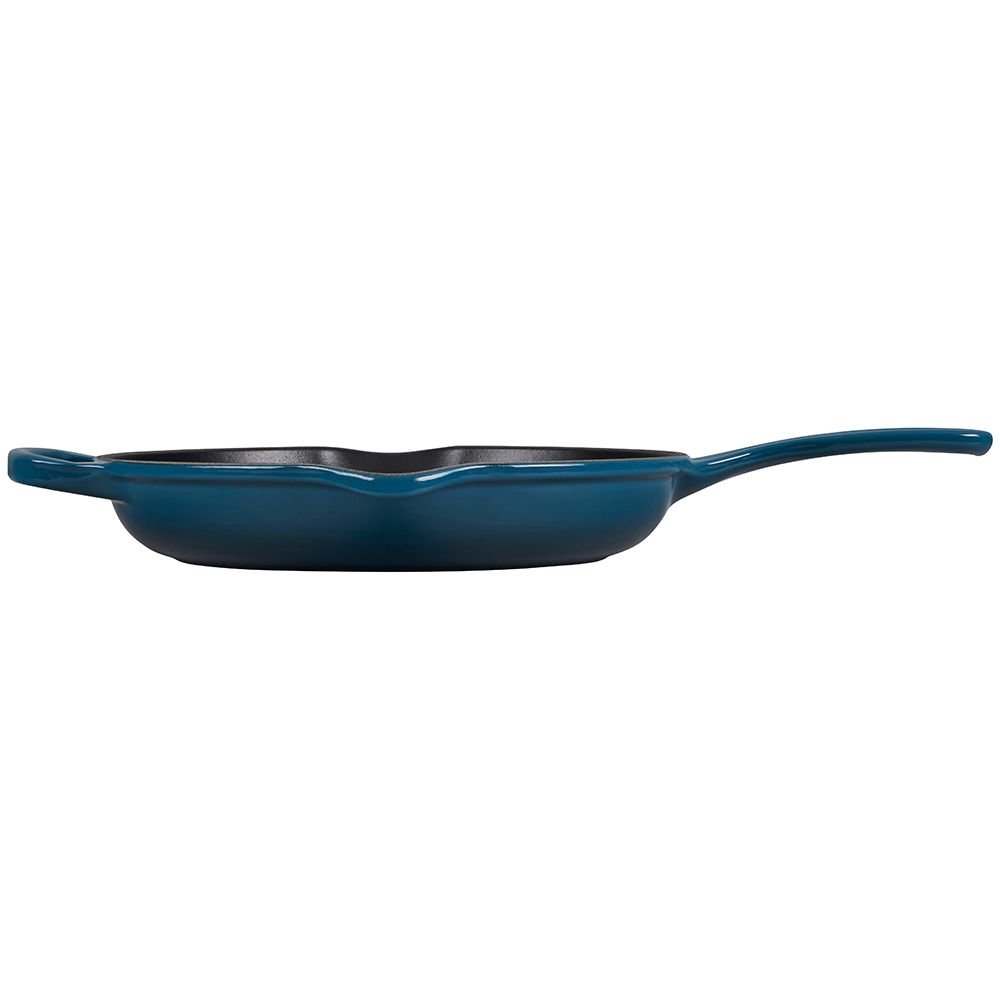 Le Creuset 10.25" Signature Enameled Cast Iron Skillet | Deep Teal 4 Le Creuset 10.25" Signature Enameled Cast Iron Skillet | Deep Teal - Image 2