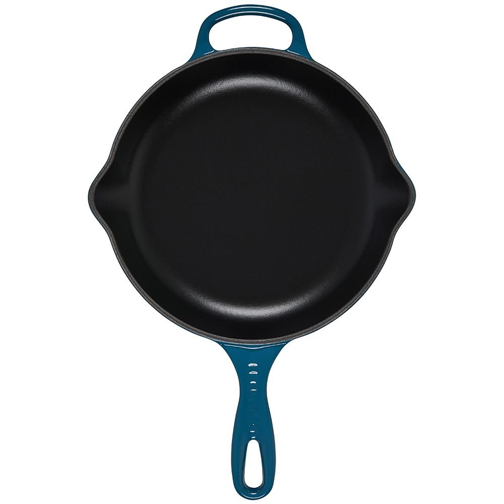 Le Creuset 10.25" Signature Enameled Cast Iron Skillet | Deep Teal 5 Le Creuset 10.25" Signature Enameled Cast Iron Skillet | Deep Teal - Image 3