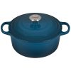 Le Creuset 4.5 Qt. Round Signature Dutch Oven With Stainless Steel Knob | Deep Teal -STAUB Shop ls2501 247dss