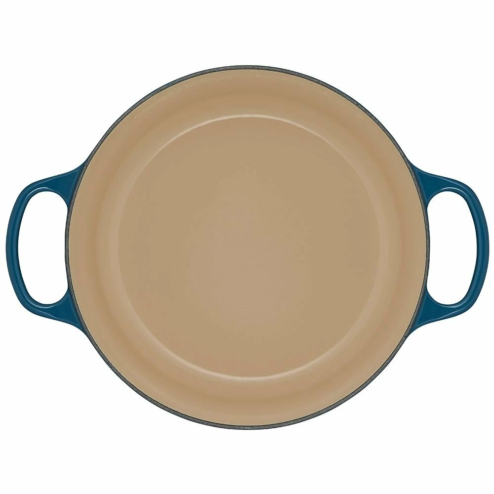 Le Creuset 5.5 Qt. Round Signature Cast Iron Dutch Oven With Stainless Steel Knob | Deep Teal - Image 4