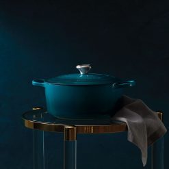 Le Creuset 5.5 Qt. Round Signature Cast Iron Dutch Oven With Stainless Steel Knob | Deep Teal -STAUB Shop ls2501 267dss 5