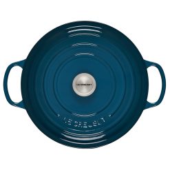Le Creuset 7.25 Qt. Round Signature Dutch Oven With Stainless Steel Knob | Deep Teal -STAUB Shop ls2501 287dss 3