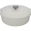 Le Creuset 6.75 Qt. Oval Signature Dutch Oven With Stainless Steel Knob | White 1 Le Creuset 6.75 Qt. Oval Signature Dutch Oven With Stainless Steel Knob | White -STAUB Shop ls2502 3116ss oval french oven signature 6.75 quart white
