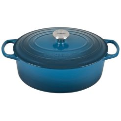Le Creuset 6.75 Qt. Oval Signature Dutch Oven With Stainless Steel Knob | Deep Teal