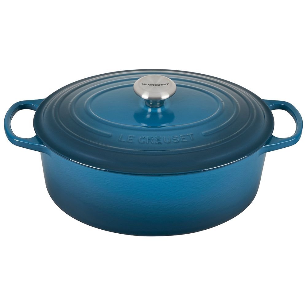 Le Creuset 6.75 Qt. Oval Signature Dutch Oven With Stainless Steel Knob | Deep Teal 3 Le Creuset 6.75 Qt. Oval Signature Dutch Oven With Stainless Steel Knob | Deep Teal