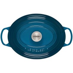 Le Creuset 6.75 Qt. Oval Signature Dutch Oven With Stainless Steel Knob | Deep Teal 8 Le Creuset 6.75 Qt. Oval Signature Dutch Oven With Stainless Steel Knob | Deep Teal -STAUB Shop ls2502 317dss 3