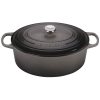 Le Creuset 9.5 Qt. Oval Signature Dutch Oven With Stainless Steel Knob | Oyster Grey 1 Le Creuset 9.5 Qt. Oval Signature Dutch Oven With Stainless Steel Knob | Oyster Grey -STAUB Shop ls2502 357fss le creuset 9.5 qt. signature oval dutch oven oyster 1