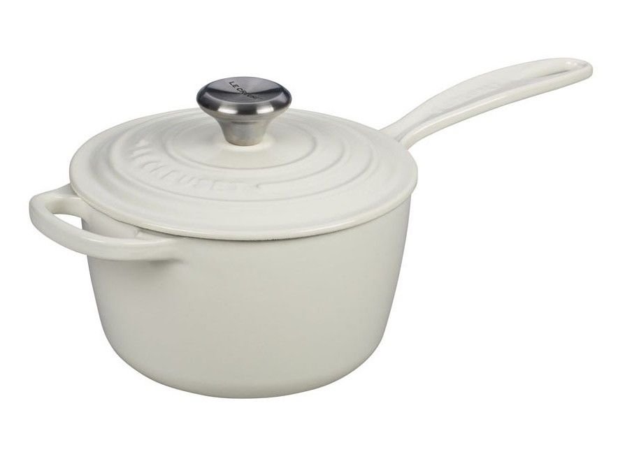 Le Creuset 1.75 Qt. Signature Enameled Cast Iron Saucepan with Stainless Steel Knob | White Le Creuset 1.75 Qt. Signature Enameled Cast Iron Saucepan With Stainless Steel Knob | White -STAUB Shop ls2518 1616ss enameled cast iron sauce pan 1.75 quart