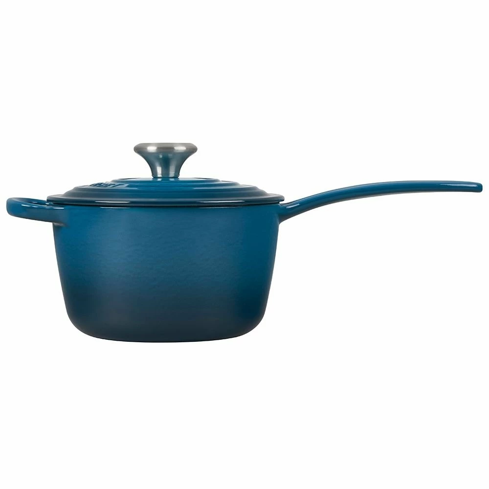 Le Creuset 1.75 Qt. Signature Enameled Cast Iron Saucepan With Stainless Steel Knob | Deep Teal - Image 2