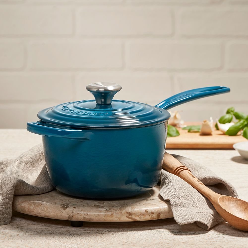 Le Creuset 1.75 Qt. Signature Enameled Cast Iron Saucepan with Stainless Steel Knob | Deep Teal Le Creuset 1.75 Qt. Signature Enameled Cast Iron Saucepan With Stainless Steel Knob | Deep Teal -STAUB Shop ls2518 167dss 5