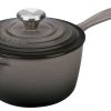 Le Creuset 1.75 Qt. Signature Enameled Cast Iron Saucepan With Stainless Steel Knob | Oyster Grey 1 Le Creuset 1.75 Qt. Signature Enameled Cast Iron Saucepan With Stainless Steel Knob | Oyster Grey -STAUB Shop ls2518 167fss le creuset 1.75 qt saucepan oyster grey 2