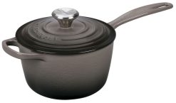 Le Creuset 1.75 Qt. Signature Enameled Cast Iron Saucepan With Stainless Steel Knob | Oyster Grey