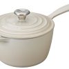 Le Creuset 2.25 Qt. Signature Enameled Cast Iron Saucepan With Stainless Steel Knob | Meringue White 2 Le Creuset 2.25 Qt. Signature Enameled Cast Iron Saucepan With Stainless Steel Knob | Meringue White -STAUB Shop ls2518 18716ss le creuset 2.25 qt signature saucepan meringue ls2518 18716ss