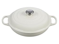 Le Creuset 3.5 Qt. Signature Enameled Cast Iron Braiser With Stainless Steel Knob | White
