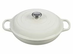 Le Creuset 3.5 Qt. Signature Enameled Cast Iron Braiser With Stainless Steel Knob | White