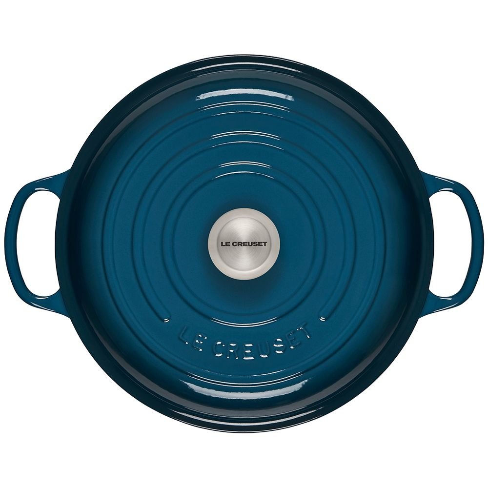 Le Creuset 3.5 Qt. Signature Braiser With Stainless Steel Knob | Deep Teal 5 Le Creuset 3.5 Qt. Signature Braiser With Stainless Steel Knob | Deep Teal - Image 3