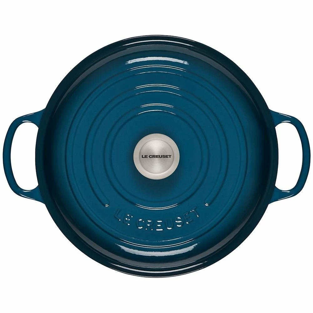 Le Creuset 3.5 Qt. Signature Braiser With Stainless Steel Knob | Deep Teal - Image 3