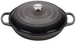 Le Creuset 3.5 Qt. Signature Enameled Cast Iron Braiser With Stainless Steel Knob | Oyster Grey