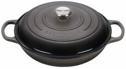 Le Creuset 3.5 Qt. Signature Enameled Cast Iron Braiser With Stainless Steel Knob | Oyster Grey
