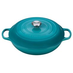 Le Creuset 5 Qt. Signature Enameled Cast Iron Braiser With Stainless Steel Knob | Caribbean Blue