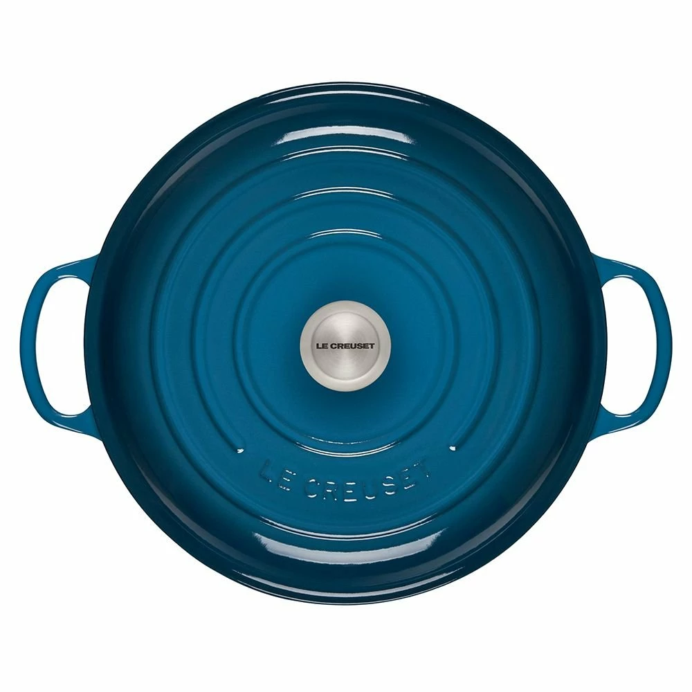 Le Creuset 5 Qt. Signature Braiser With Stainless Steel Knob | Deep Teal - Image 3